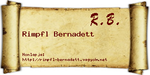 Rimpfl Bernadett névjegykártya